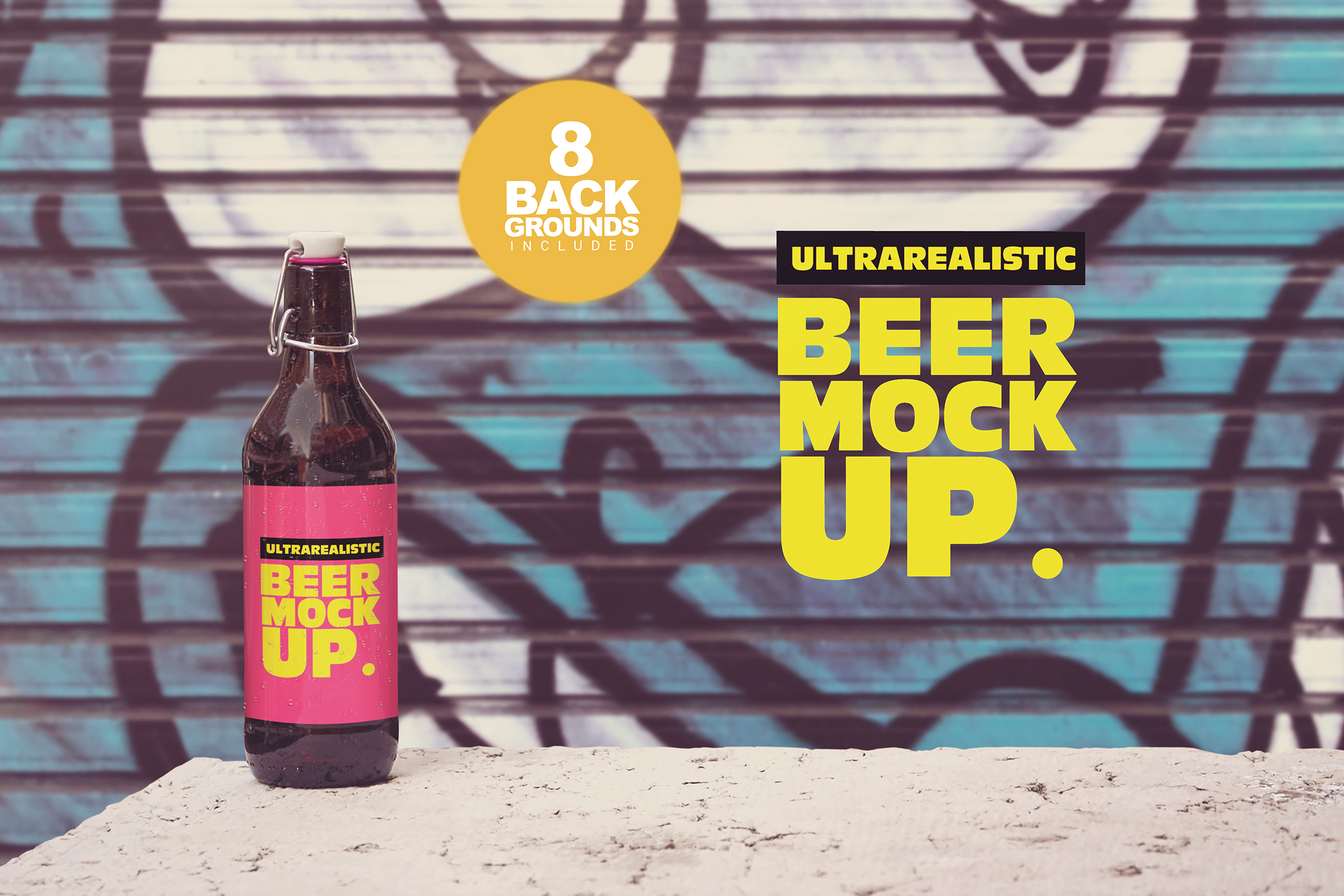 Download Mockups: 50cl/16.9oz Beer Mockup Background