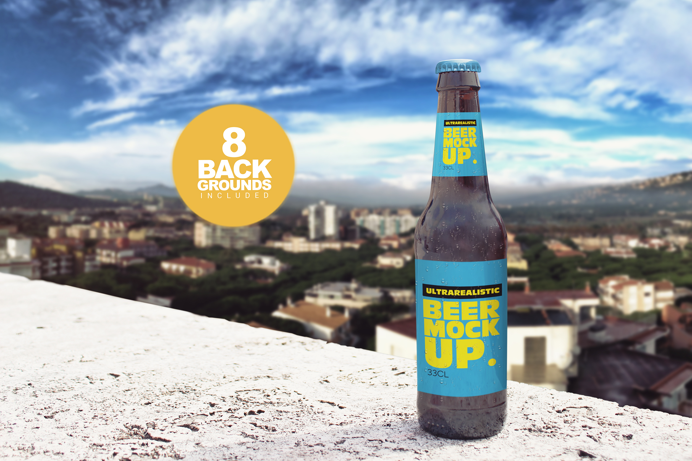 Download Mockups: Backgrounds Beer Bottle Mockup