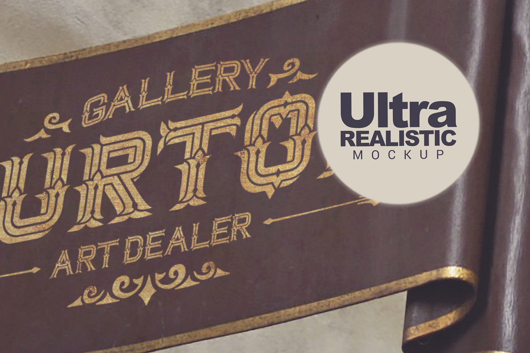 Download Mockups: Venetian Old Scroll Signboard