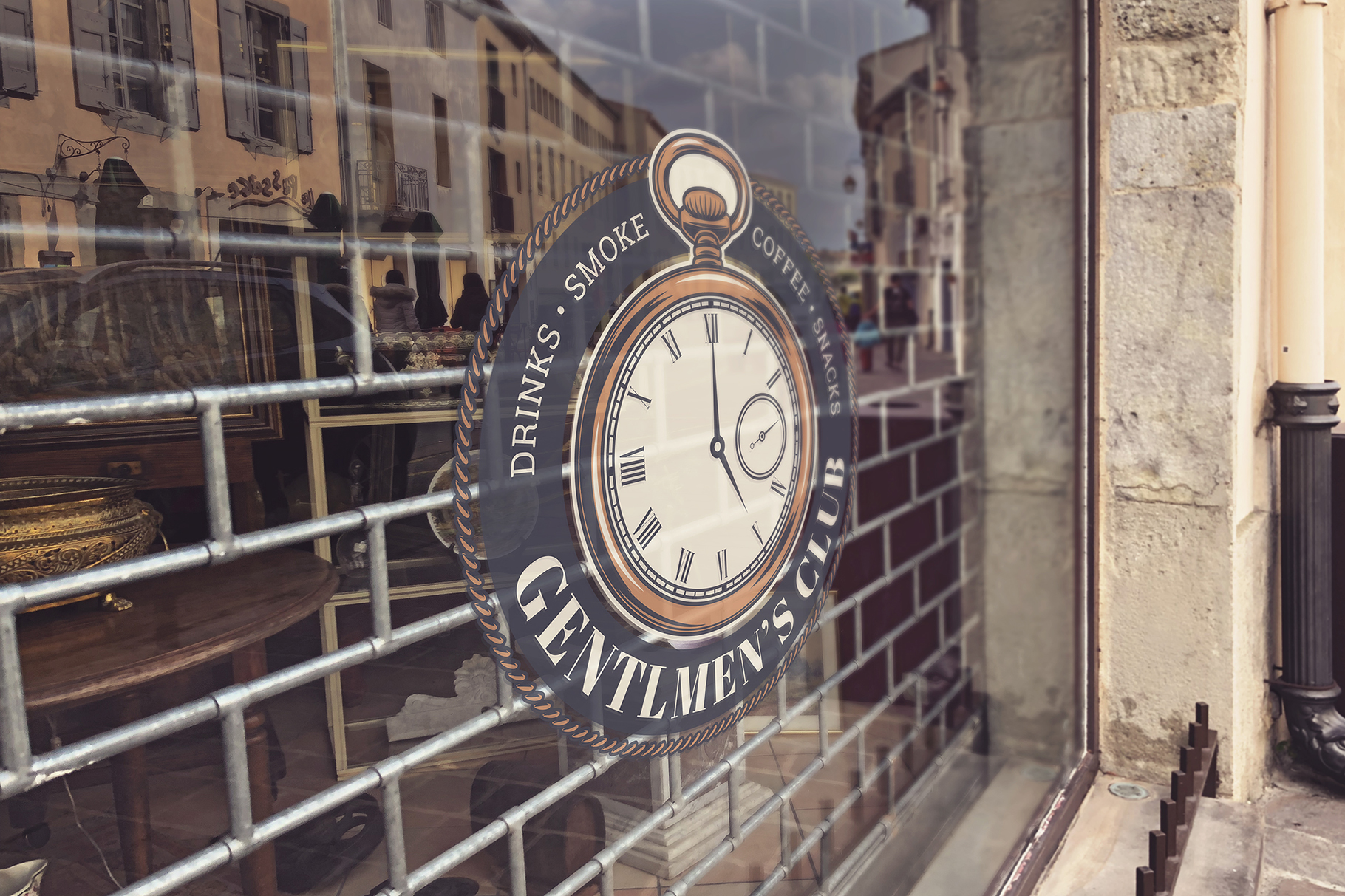 Freebies: Shop Window Free Logo Mockup