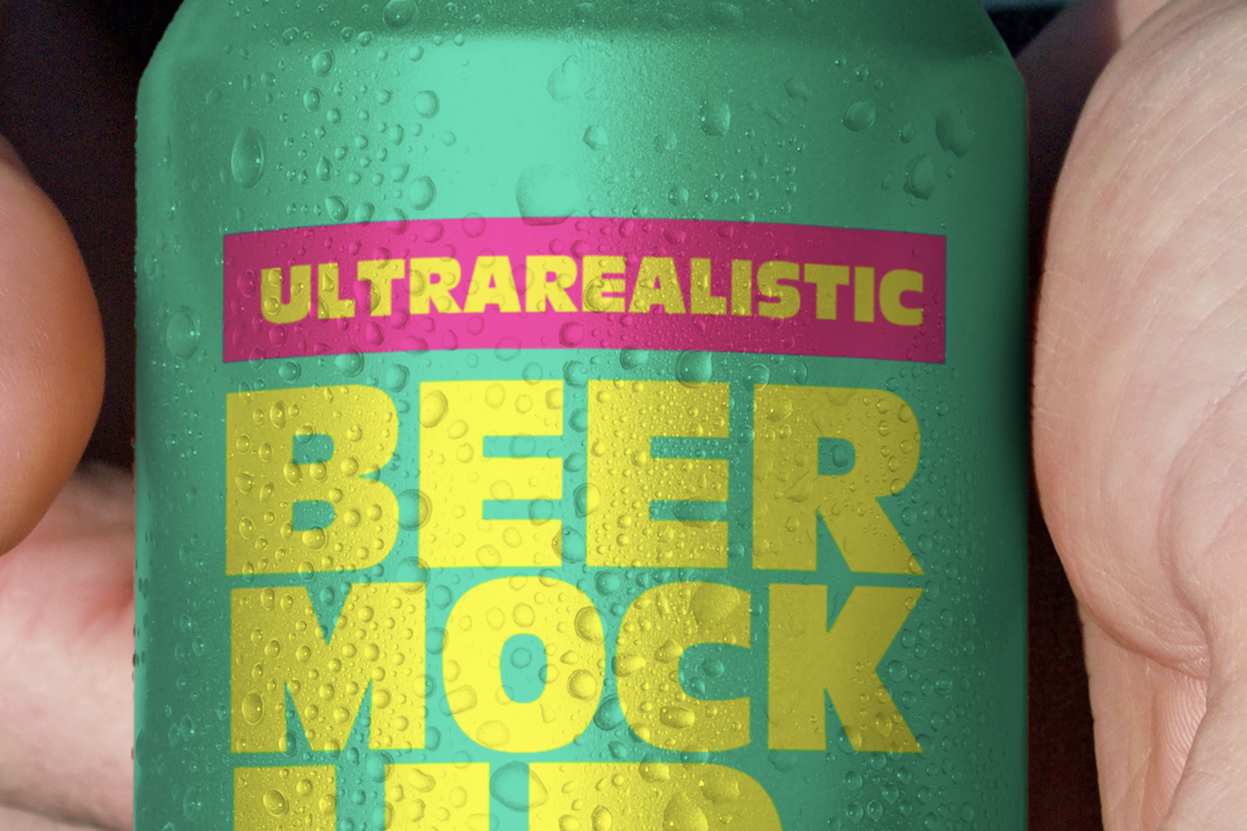 Download Freebies: Free Snuggled up Beer Can Mockup