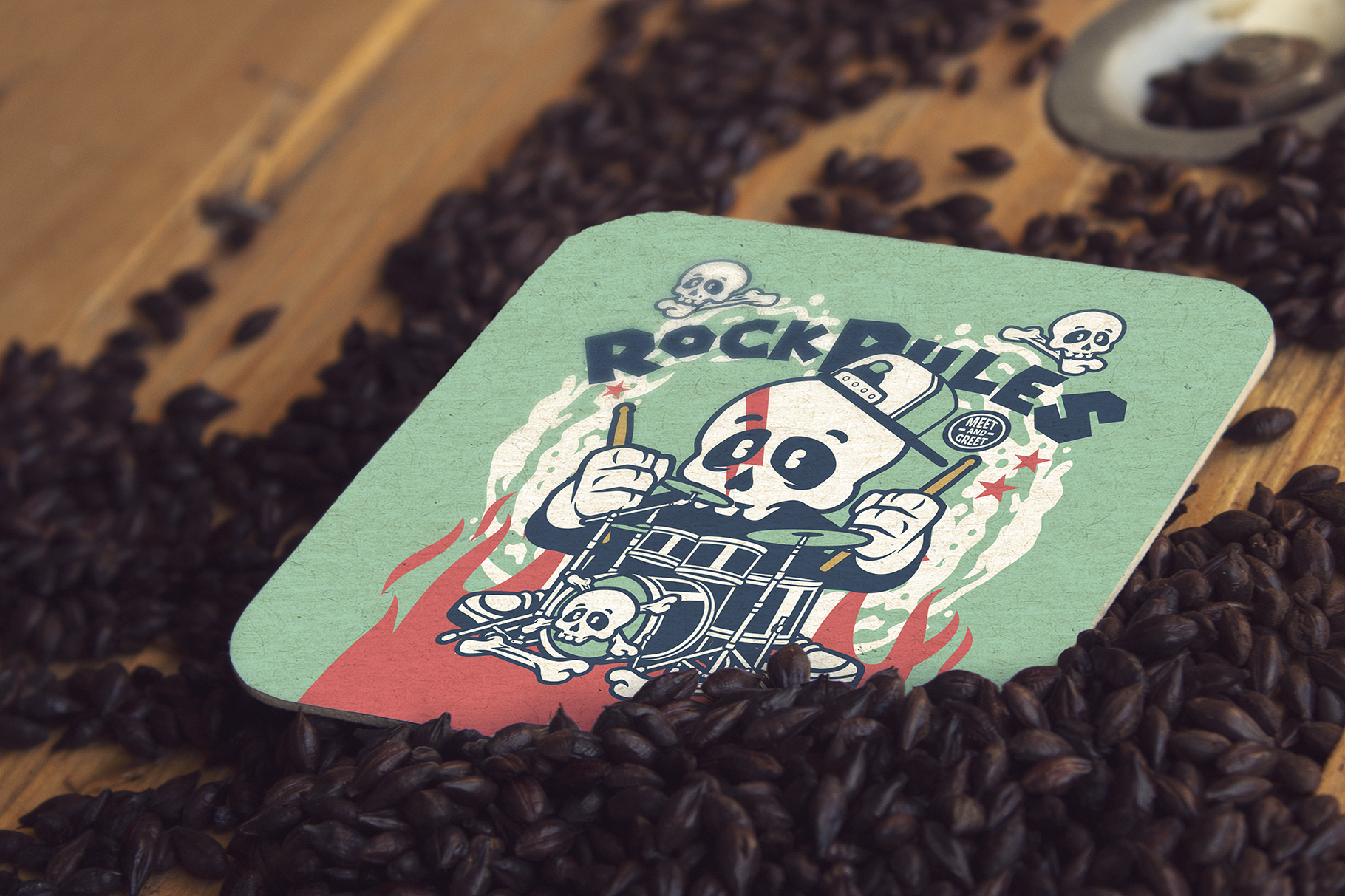 Download Mockups: Square Coaster Black Malt Mockup